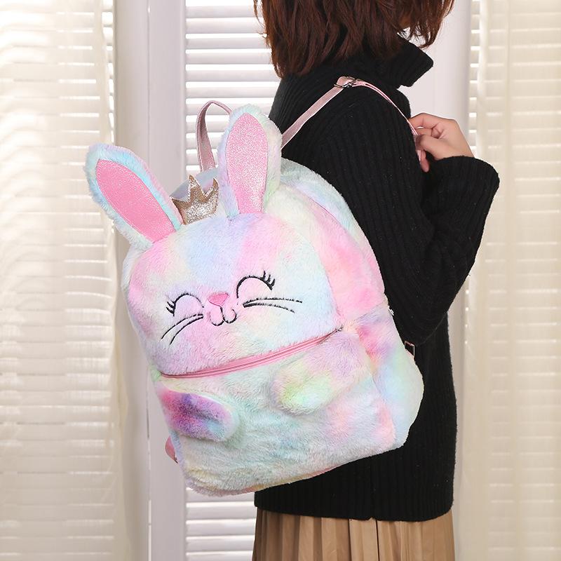 Unicorn Pink Plush Backpack