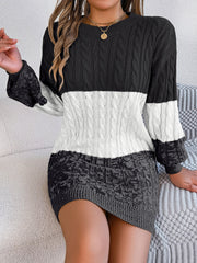 Round Neck Sweater Dress