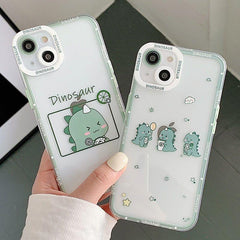 Dinosaur Cartoon Transparent Cute Phone Cases For Galaxy S22 S21 S20 S10 FE Plus Note 10 20 Ultra