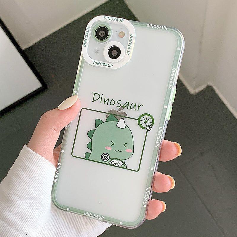 Dinosaur Cartoon Transparent Cute Phone Cases For Galaxy S22 S21 S20 S10 FE Plus Note 10 20 Ultra