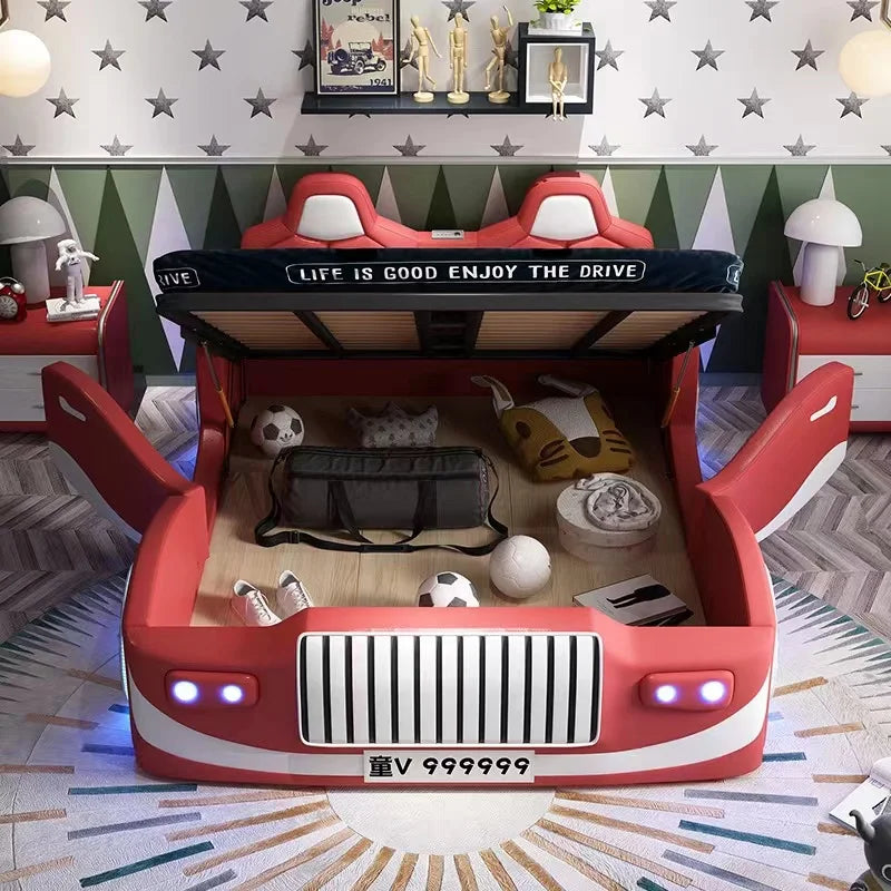 Mini Racer LED Luxury Car Kids Bed