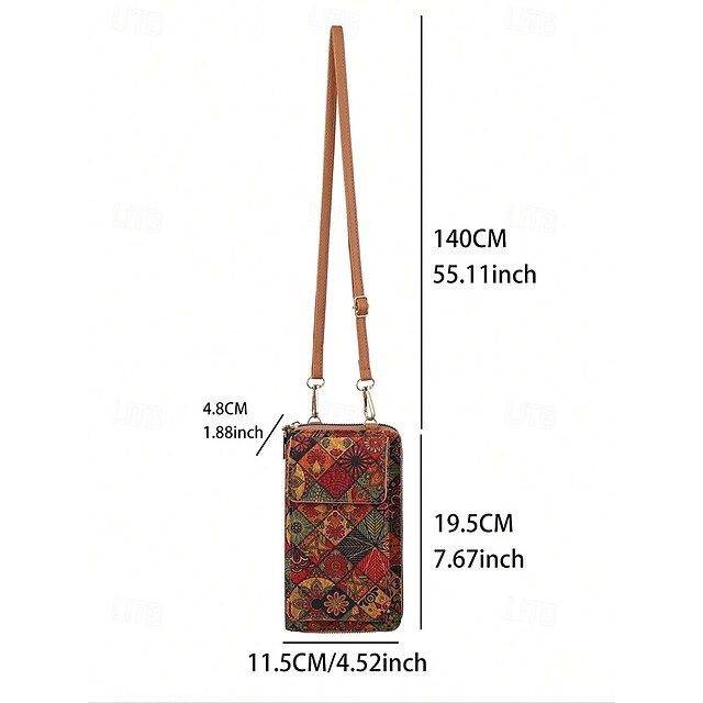 with Adjustable Vintage Boho  Bag Crossbody Phone