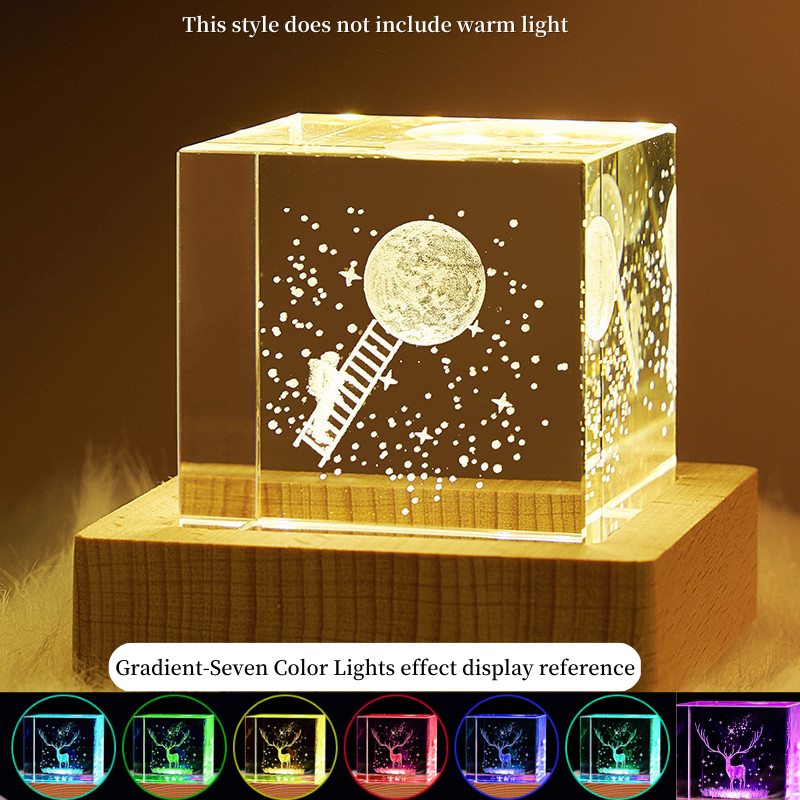 3D Inner Carved Crystal Luminous Ornament