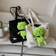 Funny Green Cat Tote Bag