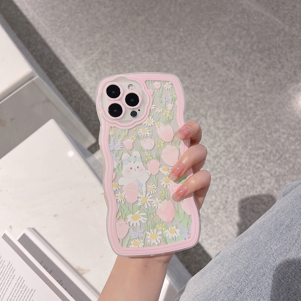 Wavy Flower Bunny Phone Case