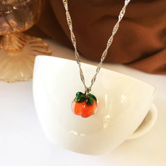 Cute Little Persimmon Pendant Necklace