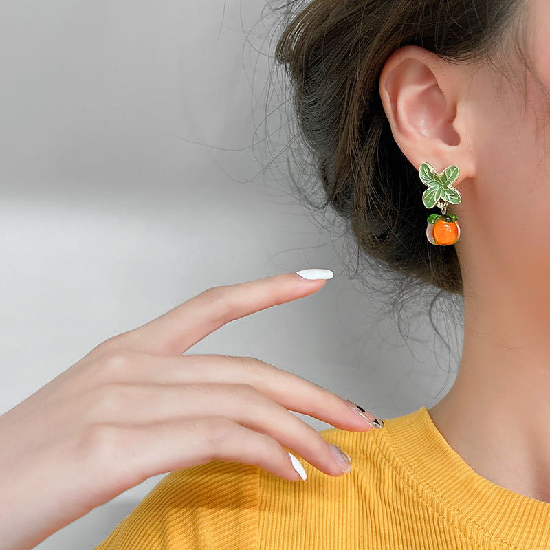 Persimmon Yellow Glass Earrings