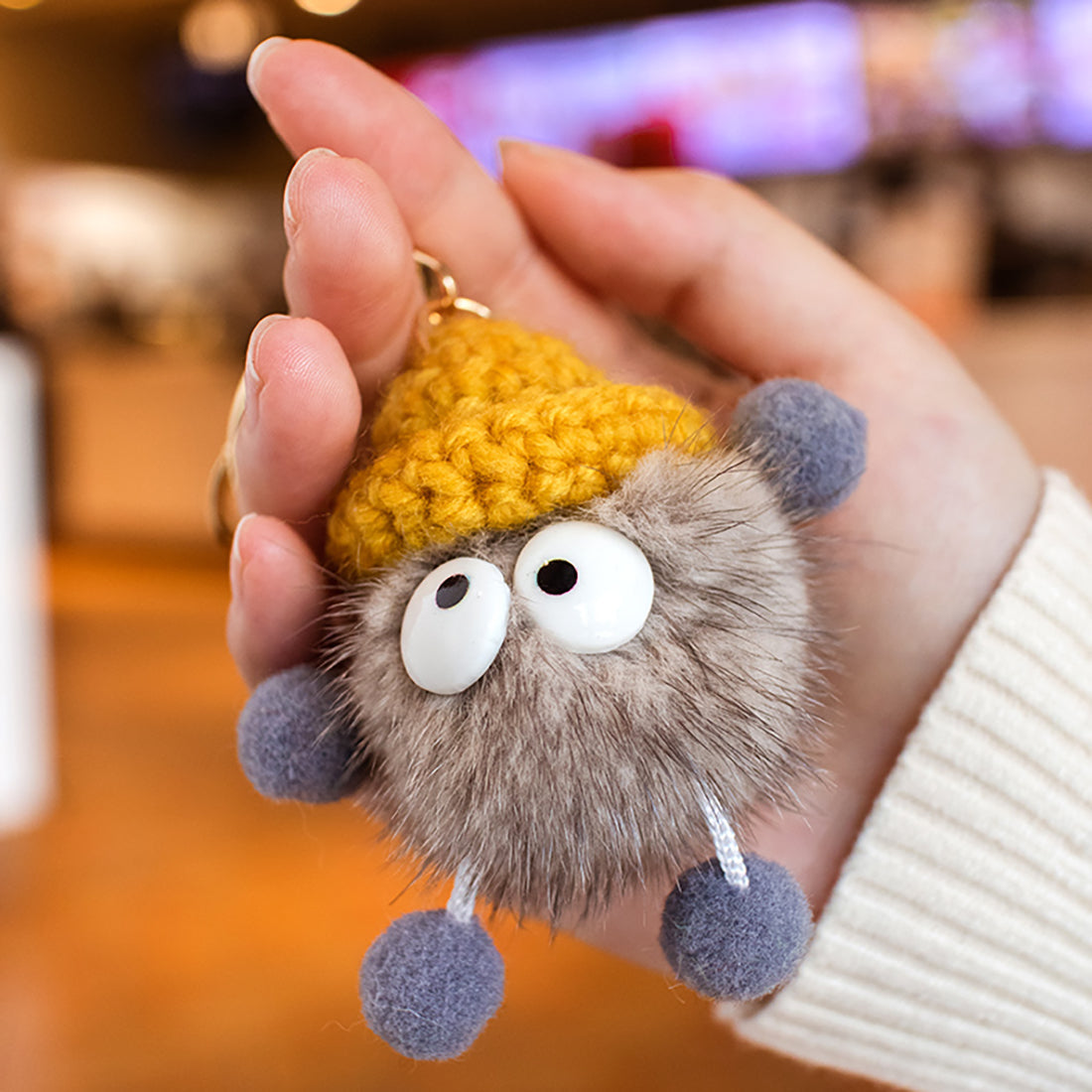 Fluffy Elf Ball Bag Keychain