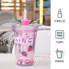 Sparkling Fruit Straw Cup