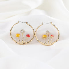 Mushroom C-shaped Big Earrings