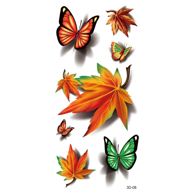 Butterfly Flower Tattoo Sticker