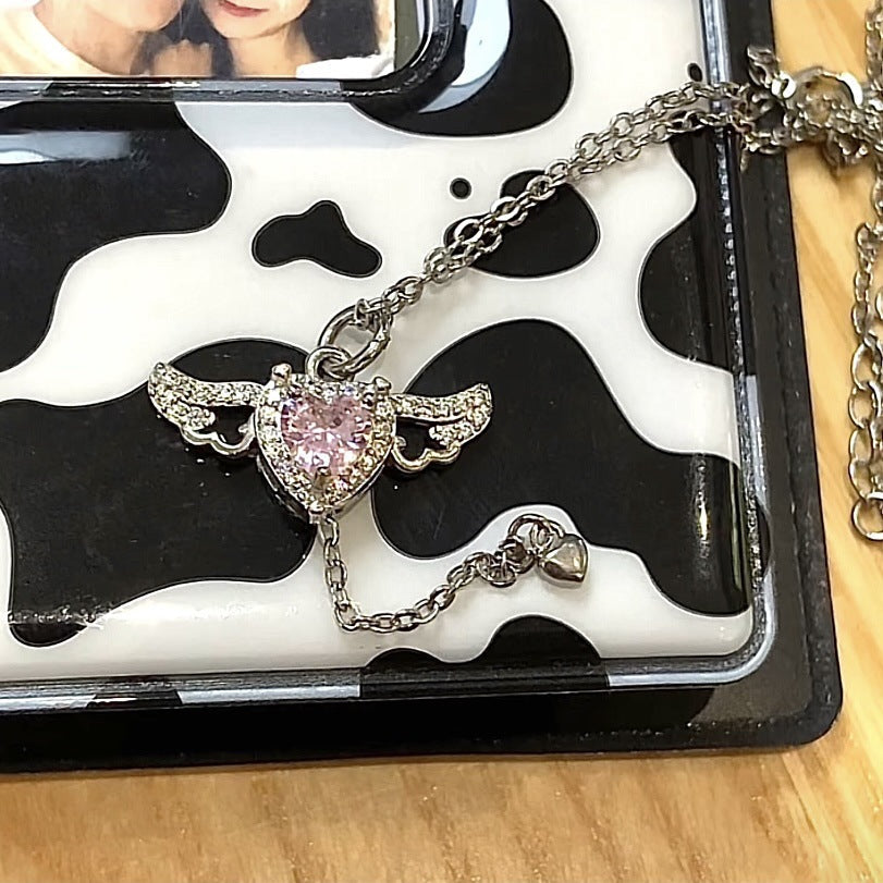 Cupid Heart Angel Wings Necklace