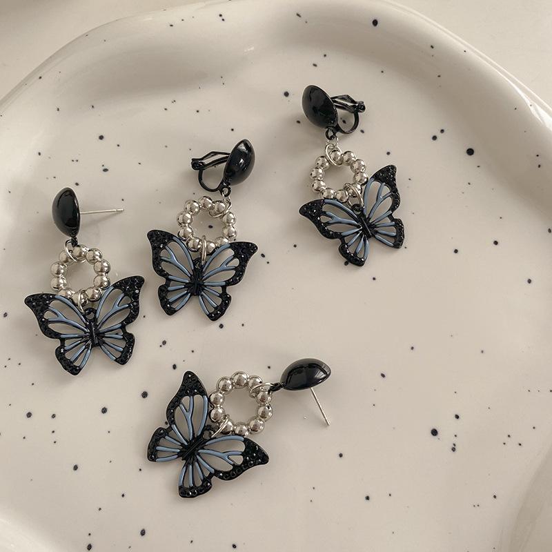 Cute Cool Black Butterfly Earrings