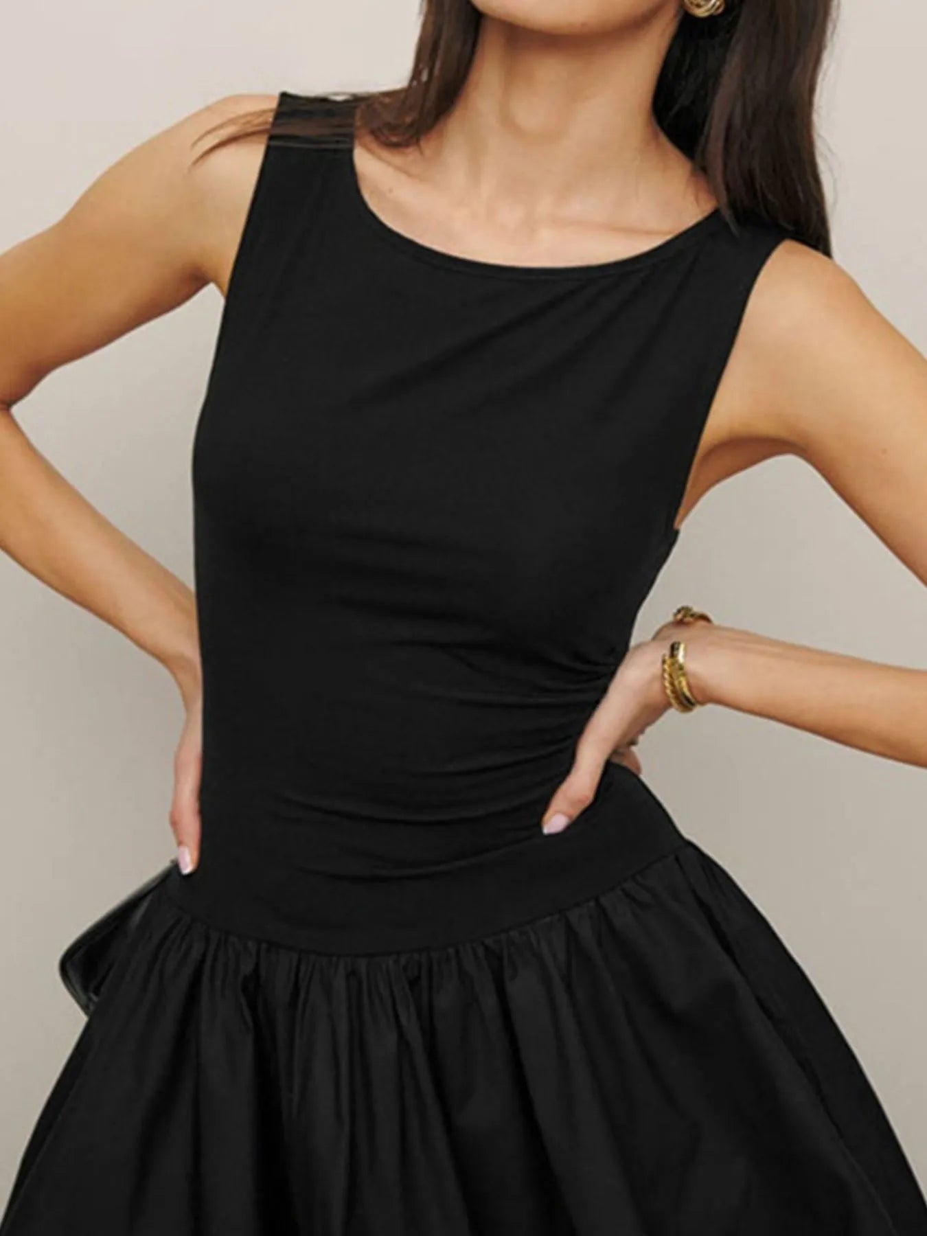 Sleeveless Ruched Mini Tank Dress