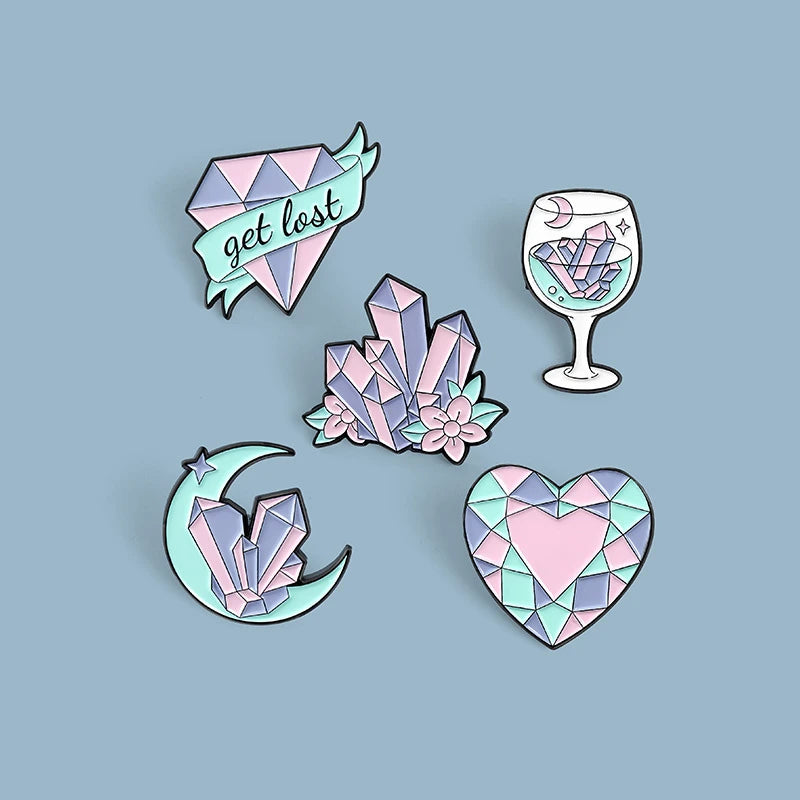 Diamond Flower Pins