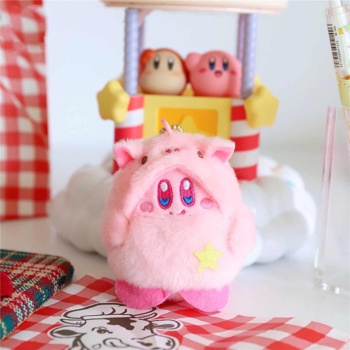 Cute Anime Pink Plush Pendant