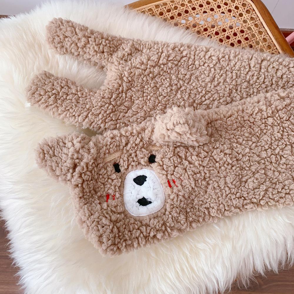 Cute Cartoon Bear Plush Scarf