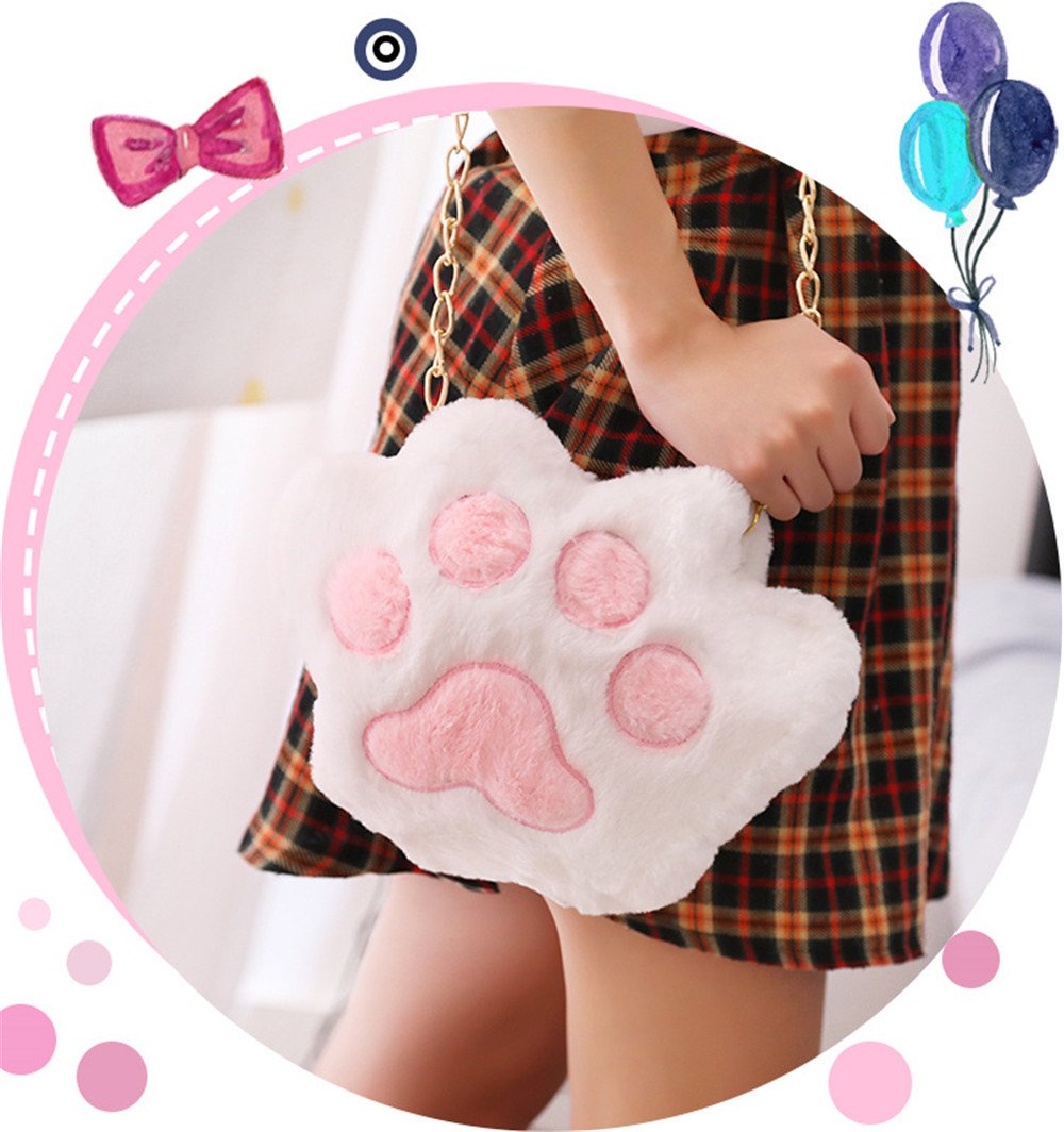 Cat Paw Plush Chain Bags