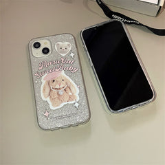 Cute Glitter Rabbit Doll Phone Case