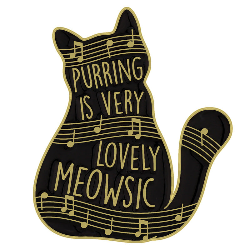 Black Cat Piano Note Pins