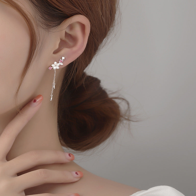 Kawaii White Sakura Earrings