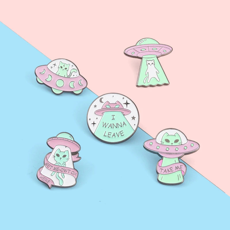 Creative Spaceship Pins