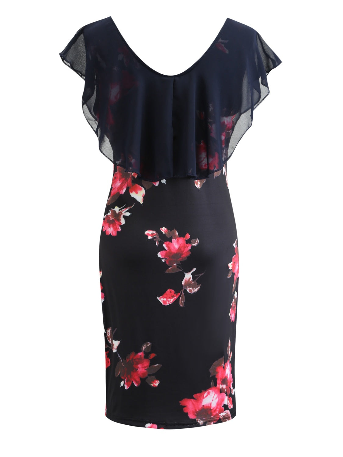 Printed Ruffled Sleeve Mini Dress