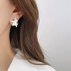 Cute Asymmetric Kitten Earrings