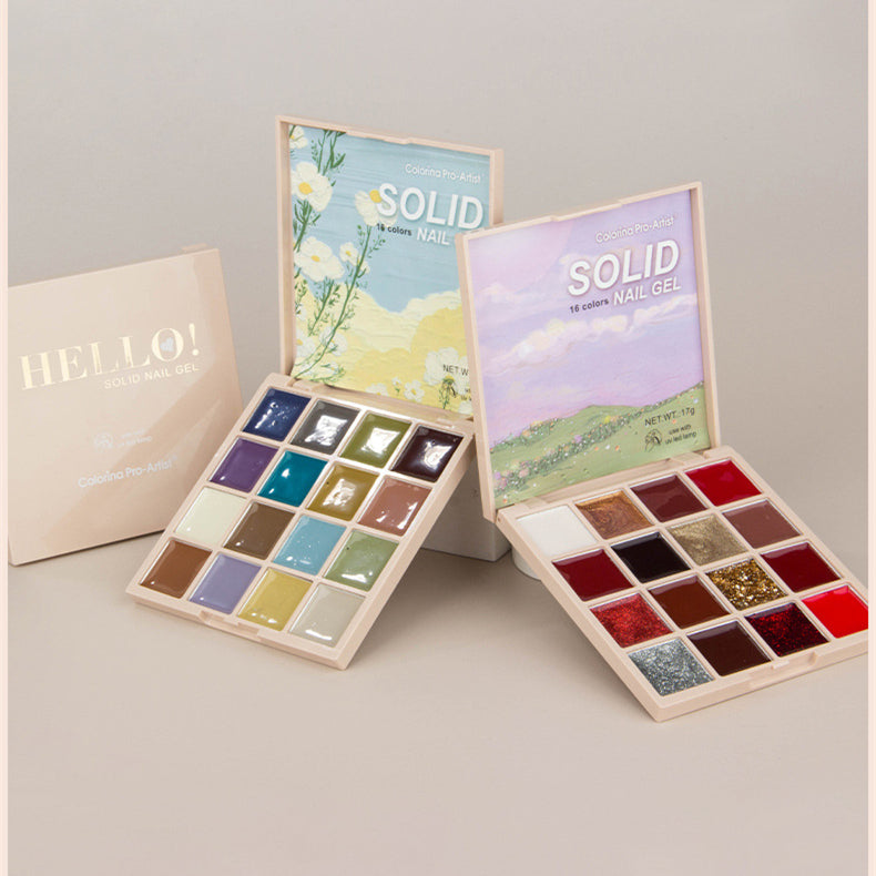 16 Colors Solid Butter Nail Gel Palette