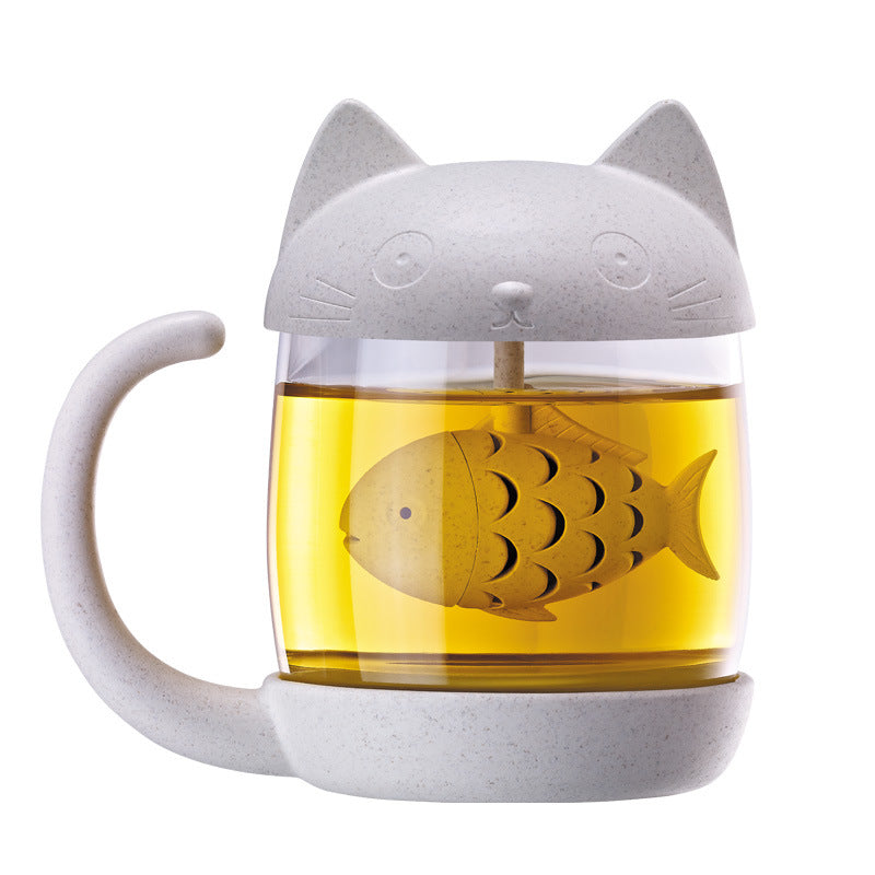 Kawaii Cartoon Cat Filtered Water Cup