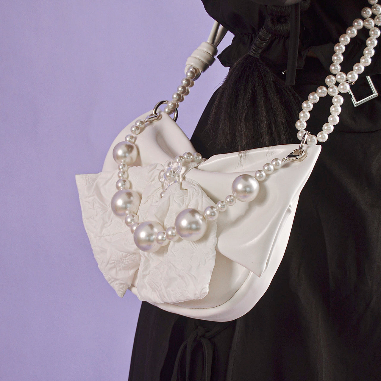 Butterfly Bow Pearl Shoulder Bag