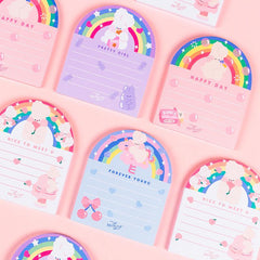 Fluffy Rainbow Cute Rabbit Memo Pad