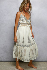 Smocked Waistband Floral Midi Cami Dress