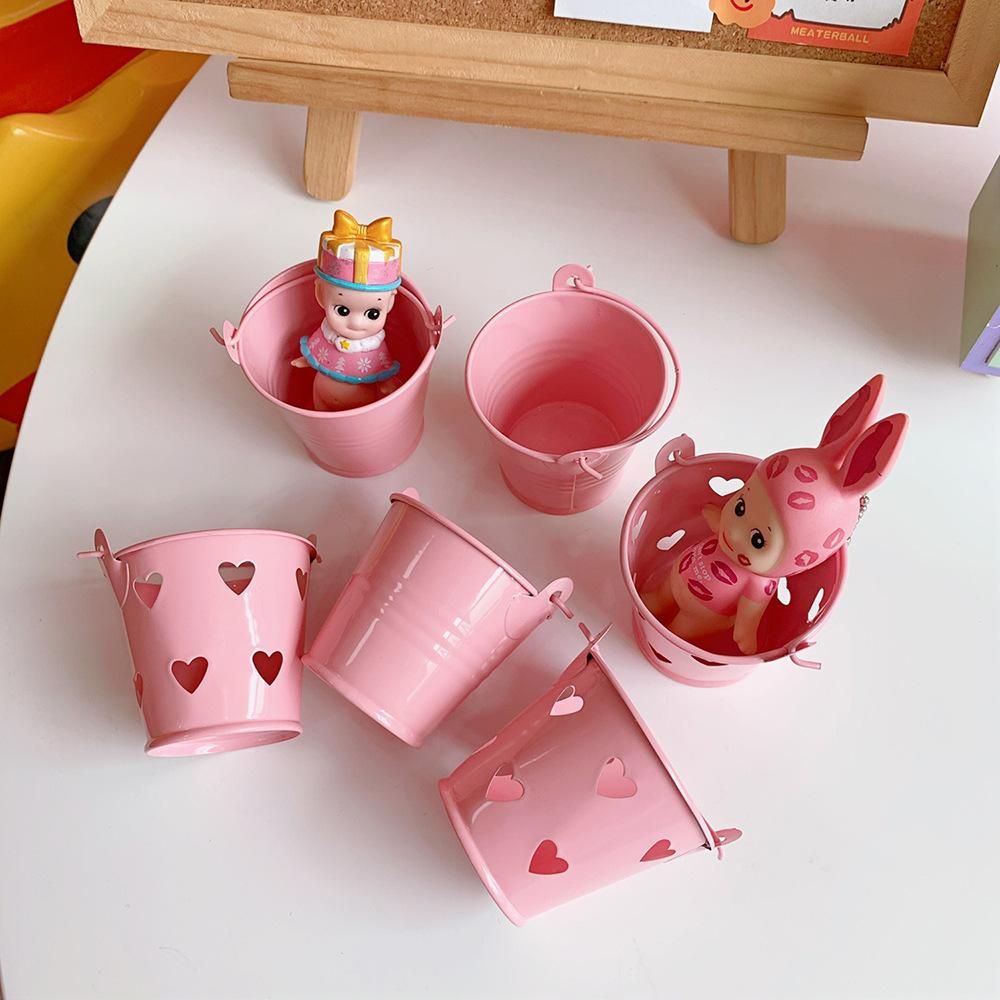 Mini Pink Bucket Pen Holder