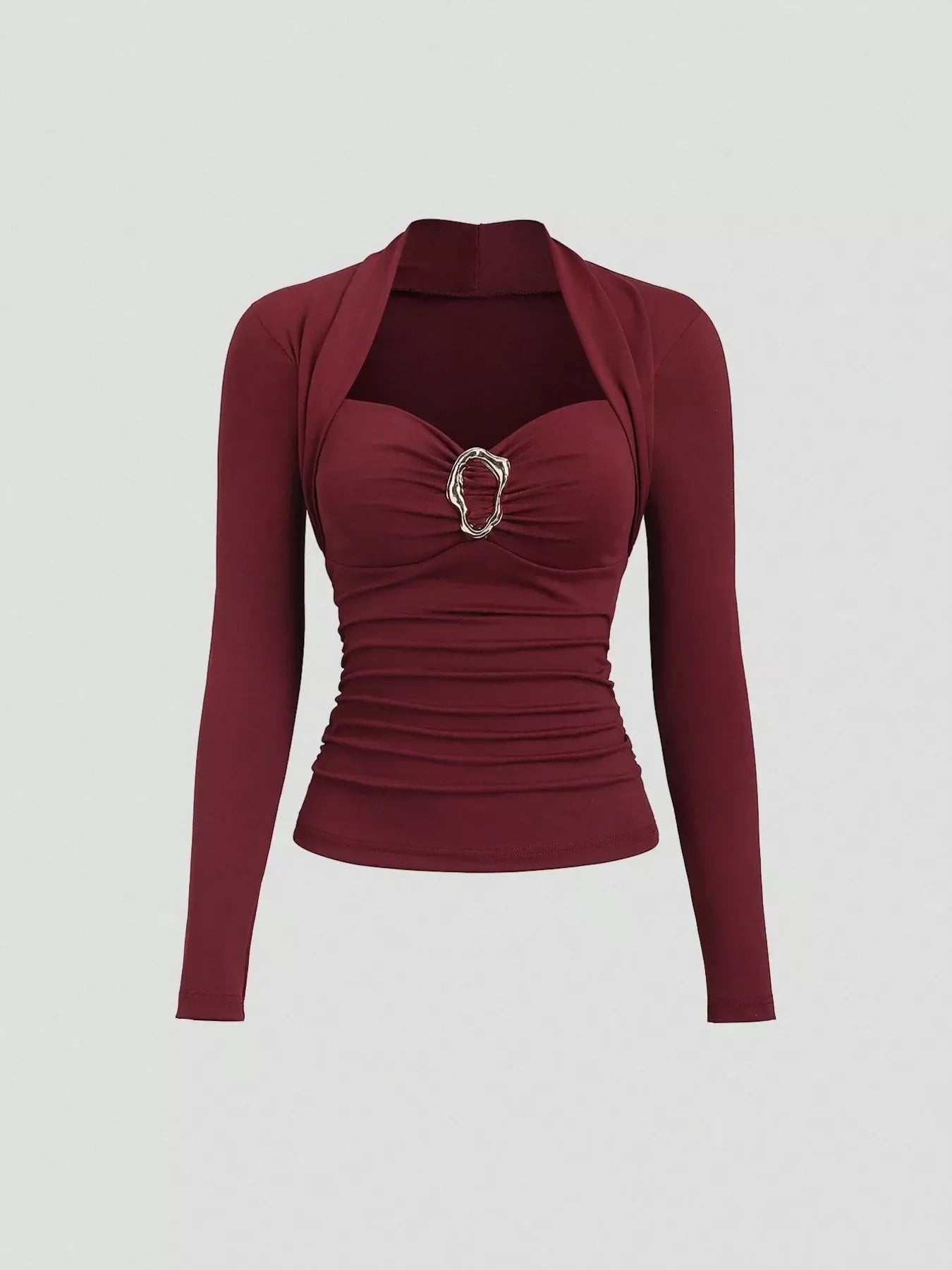 Elegant Ruched Long Sleeve Top