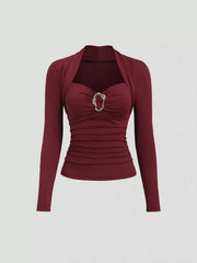Elegant Ruched Long Sleeve Top