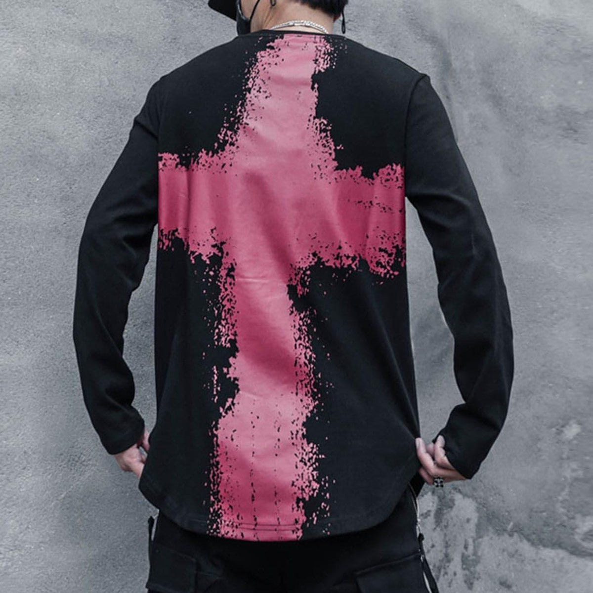 Dark Cross Print Sweatshirt