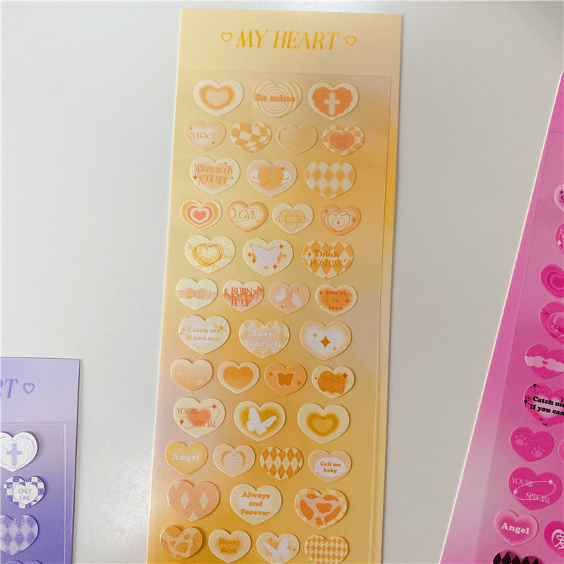 Kawaii Retro Gradient Heart Sticker