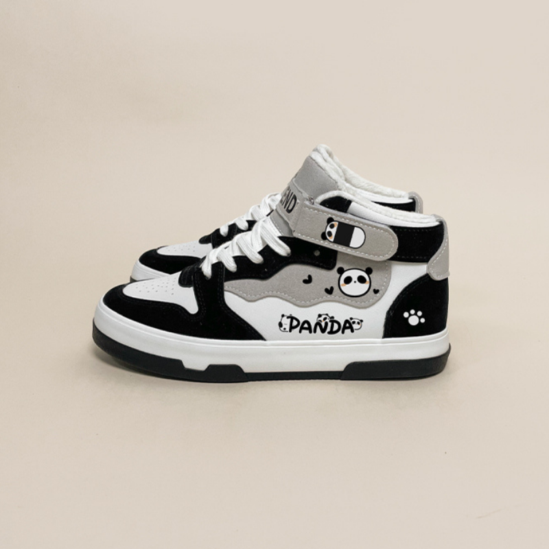 Cute Panda Casual High Top Skate Shoes