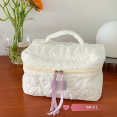 Candy Color Flower Soft Cosmetic Bag