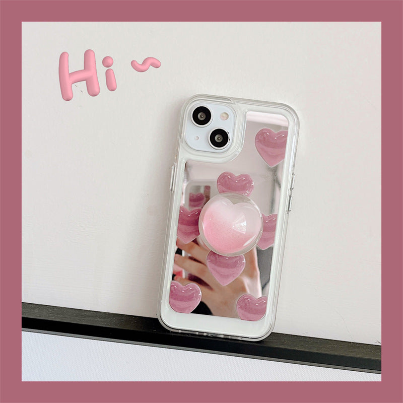 Pink Heart Mirror Phone Case