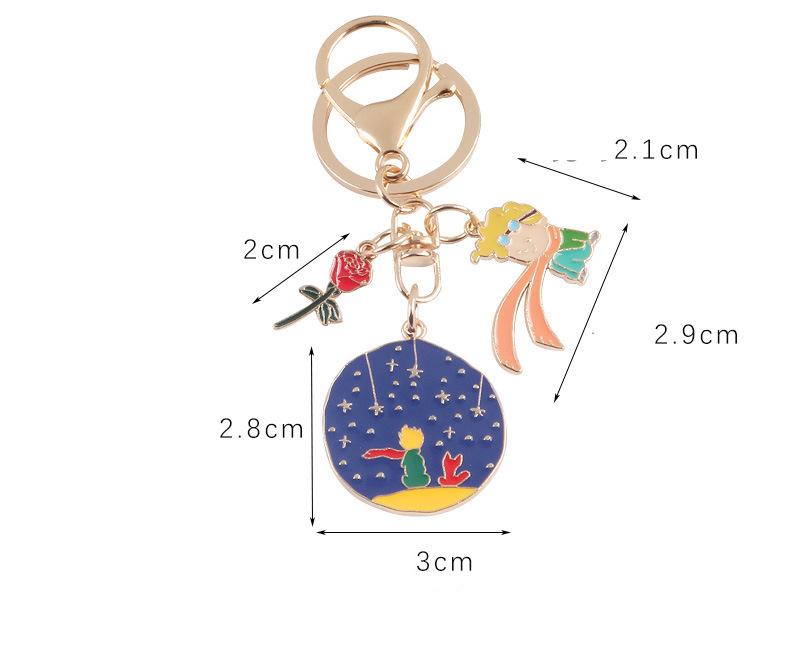 Starry Prince Rose Keychain