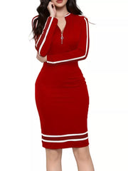 Striped Bodycon Long Sleeve Dress