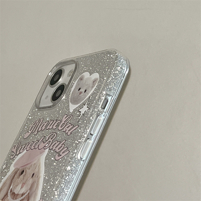 Cute Glitter Rabbit Doll Phone Case