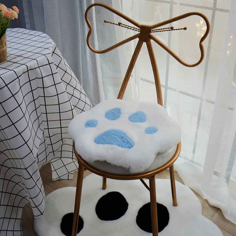 Cute Cat Paw Plush Cushion Carpet