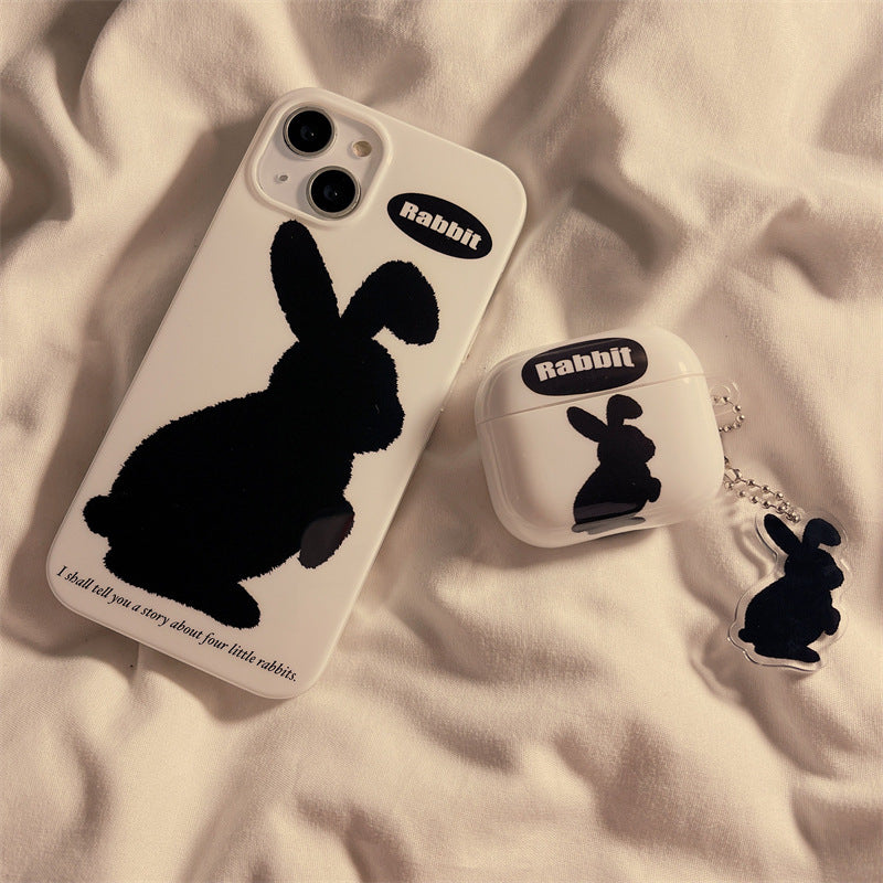 Black Bunny Airpods Case(With Pendant)