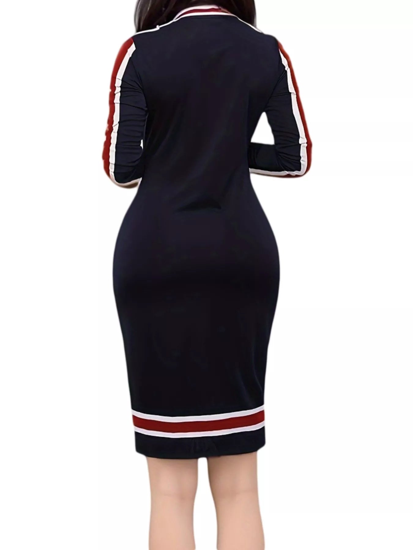 Striped Bodycon Long Sleeve Dress