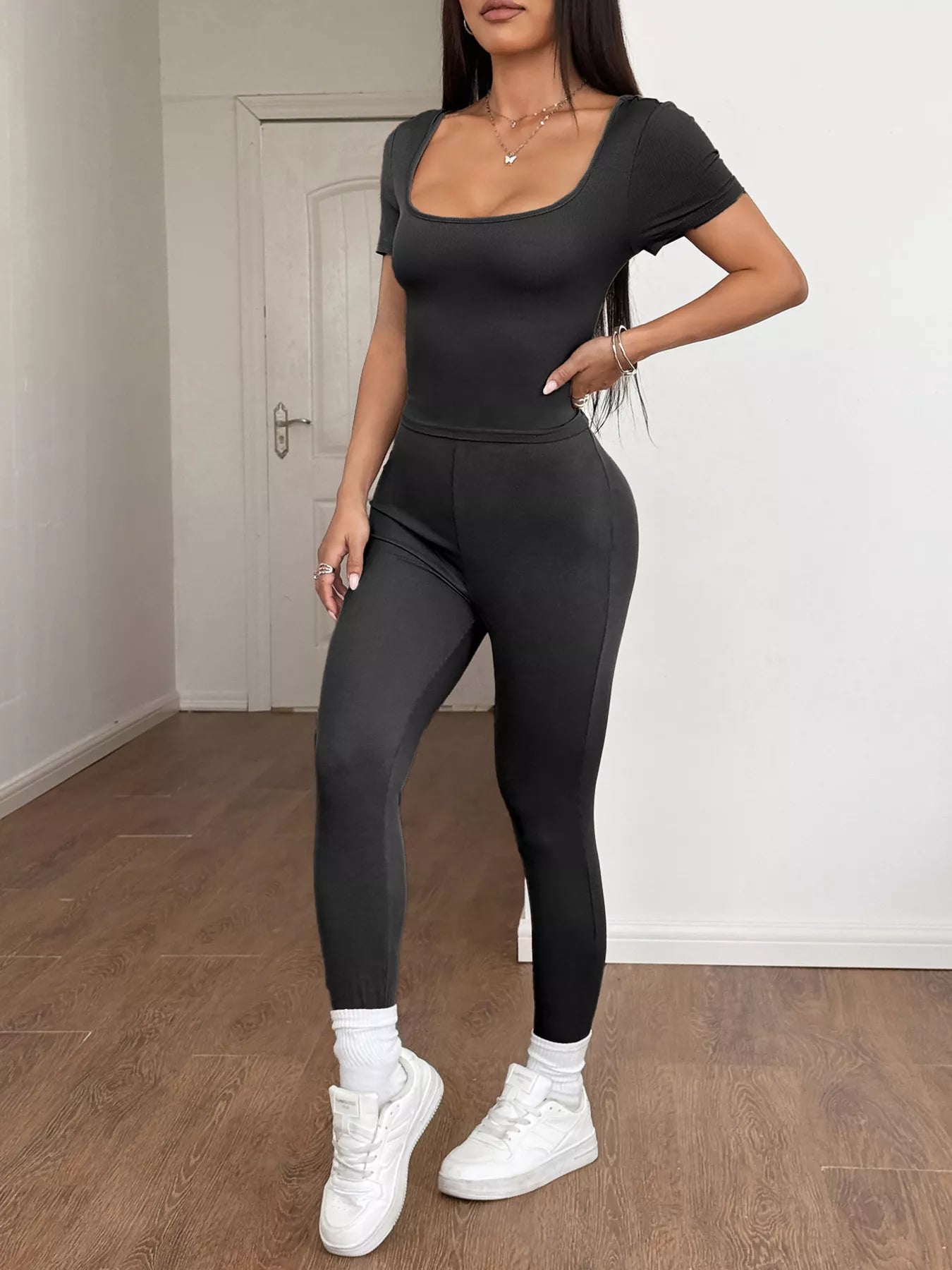 Short Sleeve Top and Leggings Set