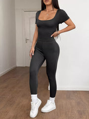 Short Sleeve Top and Leggings Set