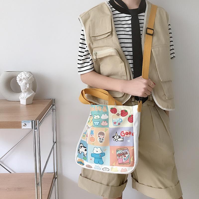 Cute Printed Illustration Canvas Bag